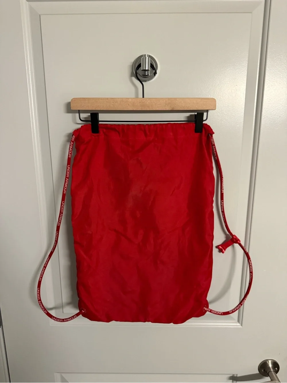 Under Armour Red Drawstring Sling Backpack with Front Zip Pocket
